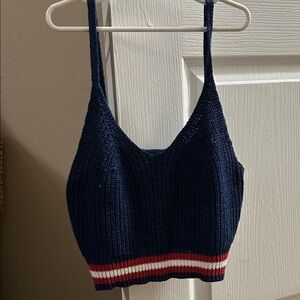 American Eagle Outfitters Navy Knit Crop Top